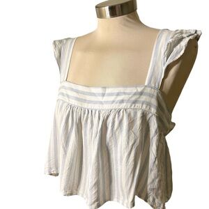 NAF NAF Light Blue & White Striped Square-Neck Camisole